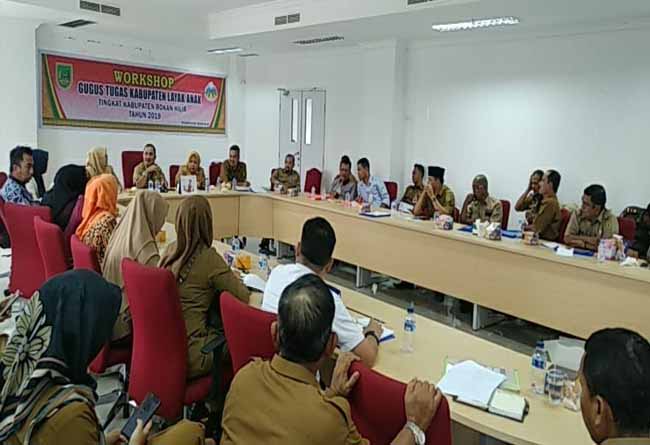  Workshop gugus tugas kabupaten layak anak tingkat Kabupaten Rohil tahun 2019
