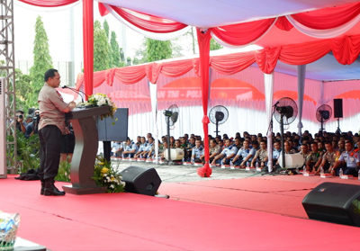 Kapolri Jendral Tito Karnavian dalam kunjungan kerja ke Riau.