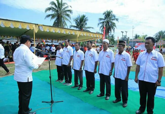 Bupati Sukiman, melantik pengurus PMI Pendalian IV Koto, sekaligus peringatan HUT Kecamatan Pendalian IV Koto ke- 12.