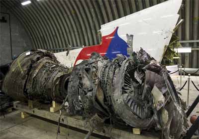 Kerangka pesawat MH17.