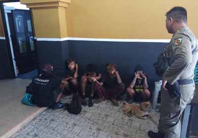 Anak punk yang ditertibkan Satpol PP Pekanbaru.