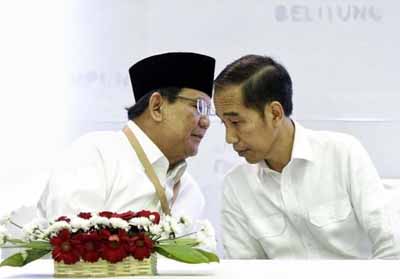 Hasil survey Litbang Kompas jarak antara Jokowi dan Prabowo makin menipis.