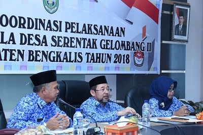 Sekda Bengkalis H Bustami memimpin rapat koordinasi pemilihan Kepala Desa serentak gelombang II se-Kabupaten Bengkalis.