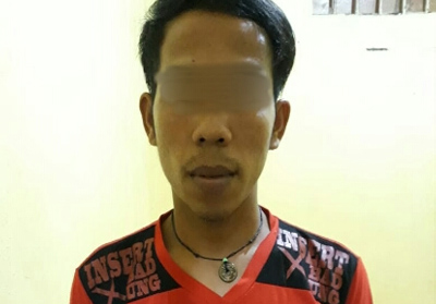 AM (31) warga Desa Tanjung Danau Kecamatan Sungai Lala Kabupaten Inhu diciduk polisi.