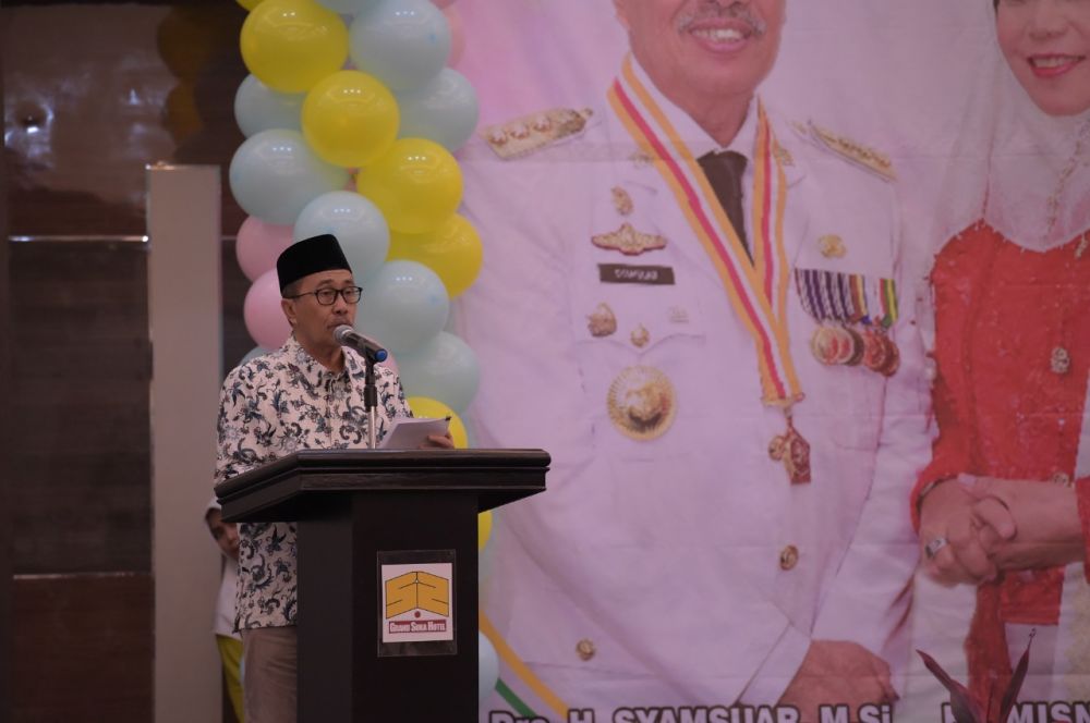 Gubernur Riau, Syamsuar, saat memberikan kata sambutan dalam acara pengukuhan Bunda PAUD Provinsi Riau, Sabtu (23/11/2019).