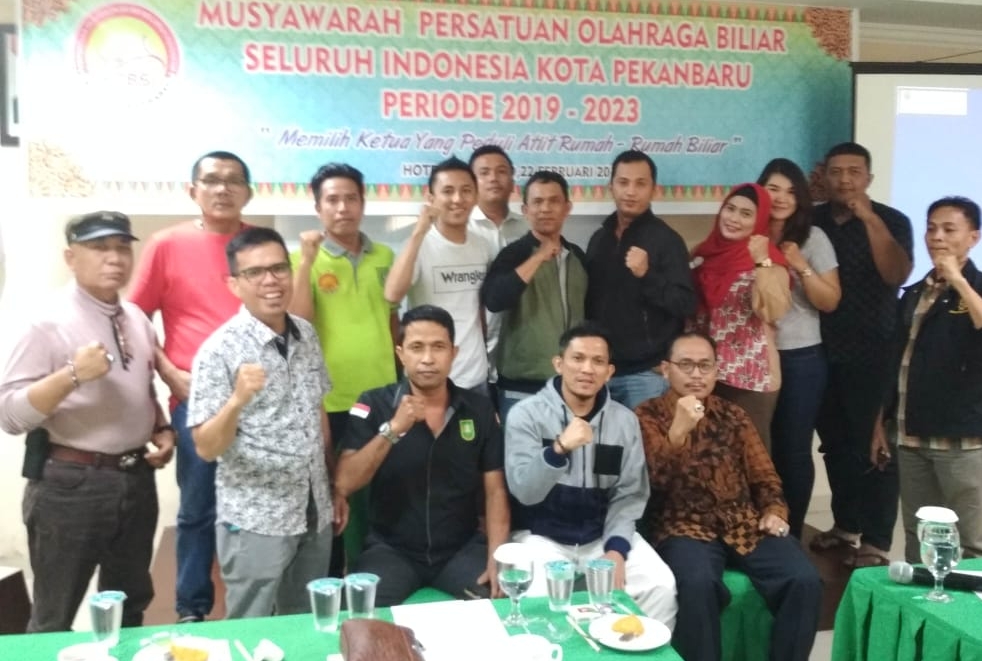 Foto bersama peserta Muskot POBSI Pekanbaru.