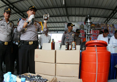 Ekspos barang bukti oleh Kapolresta Pekanbaru, Kombes Pol Susanto.