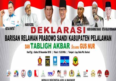 Persiapan Deklarasi Relawan Prabowo-Sandi sudah 80 Persen