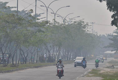 Asap Karhutla di Pekanbaru, Riau. FOTO: Wahyudi