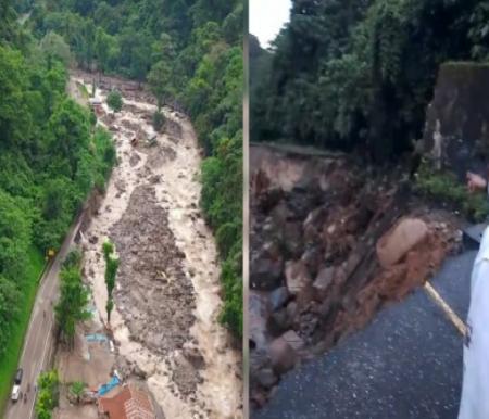 Banjir bandang putuskan Jalan Padang-Bukittinggi (foto/Instagram)