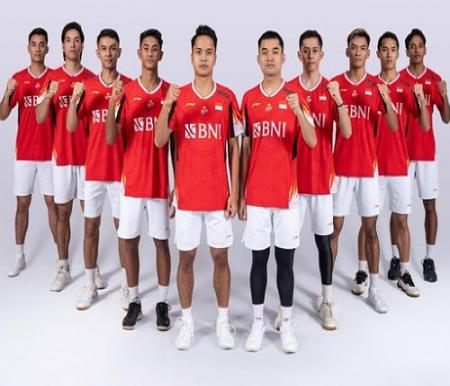 Tim Badminton Indonesia di Thomas Cup 2024.(foto: detik.com)