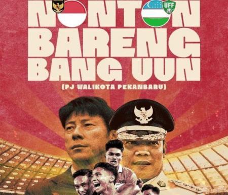 Pj Walikota Pekanbaru Muflihun gelar Nobar Timnas Indonesia vs Uzbekistan (foto/int)