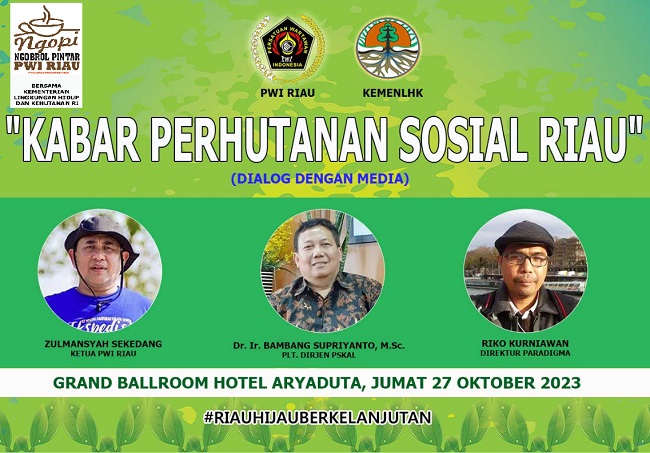 PWI Riau bersama  Kementerian LHK menyelenggarakan acara NgoPi bersama wartawan media massa lokal dan nasional, Jumat (27/10/23) di Hotel Arya Duta Pekanbaru.
