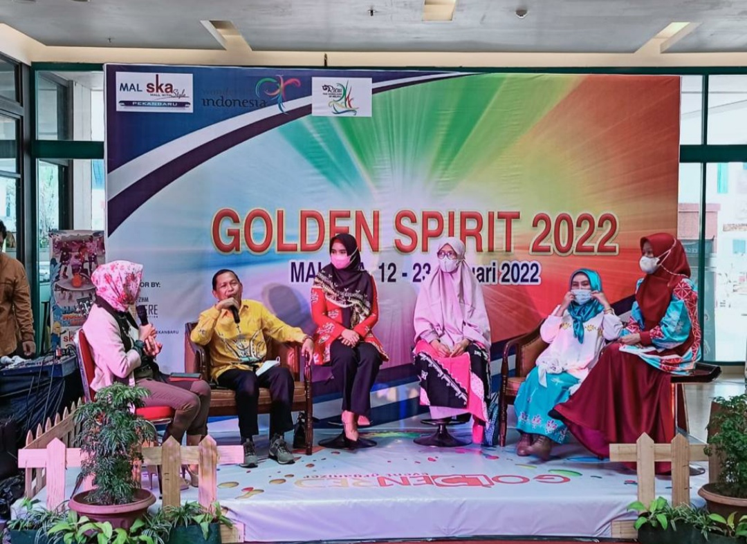 Talkshow promosi Kampung Batik di Mal SKA Pekanbaru, Sabtu (15/1/2022).