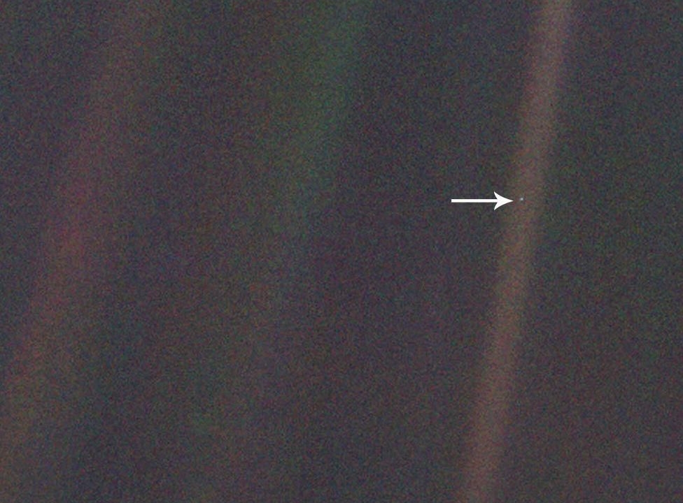 Versi asli Pale Blue Dot. Foto: NASA