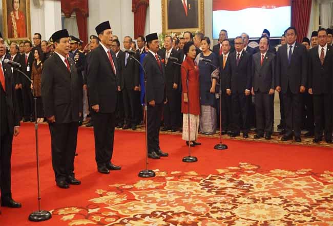 Menteri Kabinet Indonesia Maju resmi dilantik.