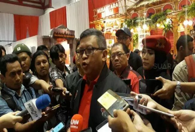 Sekjen PDIP Hasto Kristiyanto di JIExpo Kemayoran, Jakarta, Kamis (9/1/2020).