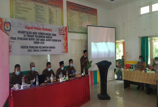 Rapat  Pleno terbuka Rekapitulasi hasil Penghitungan Suara di tingkat Kecamatan Bangko.
