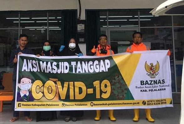 Aksi Masjid Tanggap Covid-19 Banznas Pelalawan.