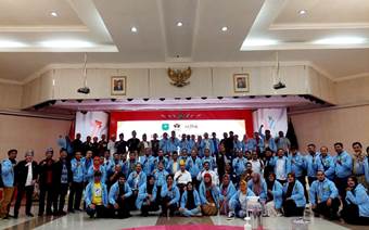 Gubernur Riau, Syamsuar bersama delegasi Riau ke peringatan ke-77 HPN di Medan (foto/ist)
