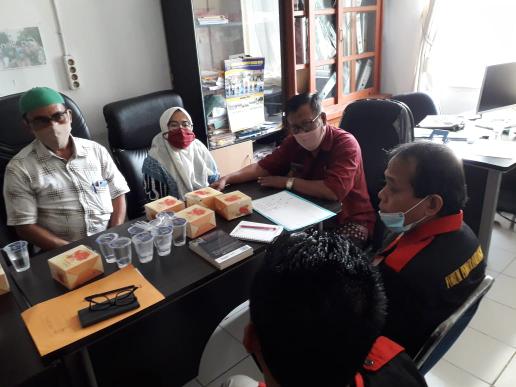 Pertemuan FPK Riau dengan Kesbangpol dan FPK Rokan Hilir (Rohil) di Kantor Kesbangpol Rohil, Kamis siang (19/11/2020).