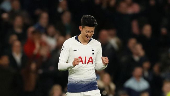 Son Heung-Min mencetak gol kemenangan Tottenham Hotspur atas Manchester City. (Action Images via Reuters/Paul Childs)