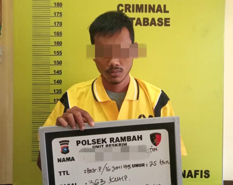 Terduga pelaku jambret HP mahasiswi di Ujung Batu, JM  (25) warga Dusun Pasir Jambu Desa Rambah Tengah Hilir, Kecamatan Rambah, ditangkap Polisi setelah buron lima hari.