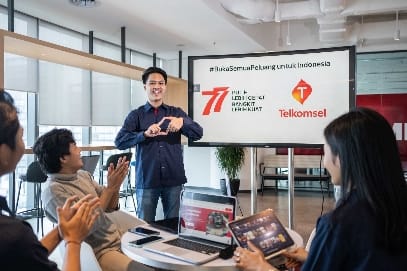 Memaknai peringatan HUT RI ke-77, Telkomsel semakin menegaskan komitmen selalu hadir memajukan bangsa Indonesia (foto/ist)
