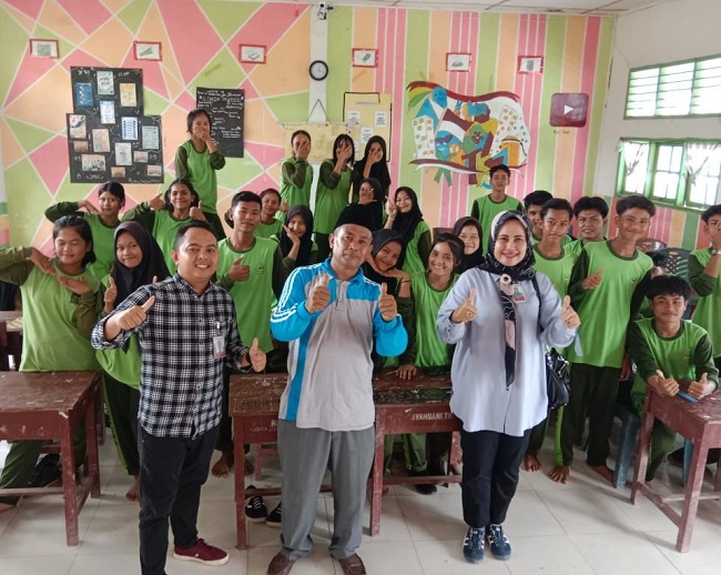 Kegiatan sosialisasi Tabungan Simpel di SMK Swasta Sempena Kecamatan Kubu, Babusalam. 