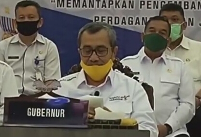 Musrenbang melalui video conference yang dipimpin langsung Gubernur Riau Syamsuar.