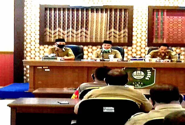 Rapat Koordinasi bersama Forkompimda dan instansi vertikal untuk membahas teknis pelaksanaan Musabaqah Tilawah Quran (MTQ) ke-10 Kabupaten Siak.