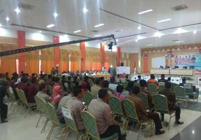 Rapat Pleno Terbuka Rekapitulasi Hasil Perhitungan Suara dan Penetapan Hasil Pemilihan Umum 2019 tingkat Kabupaten Inhu, Kamis (2/5/2019).