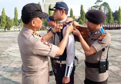 Apel pasukan Operasi Lilin Muara Takus 2018 di Polda Riau.