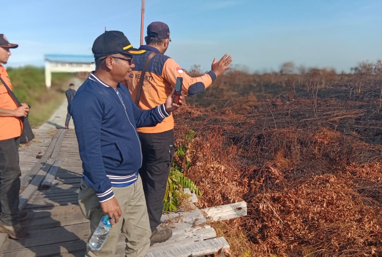 Ketua DPRD Kepulauan Meranti, Ardiansyah kunjungi lokasi Karhutla di Desa Telesung Kecamatan Rangsang Pesisir, Kabupaten Kepulauan Meranti