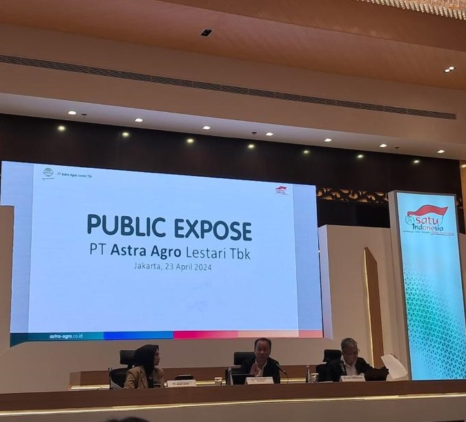 PT Astra Agro Lestari Tbk menggelar Public Expose di Jakarta, Selasa (23/4/3024).