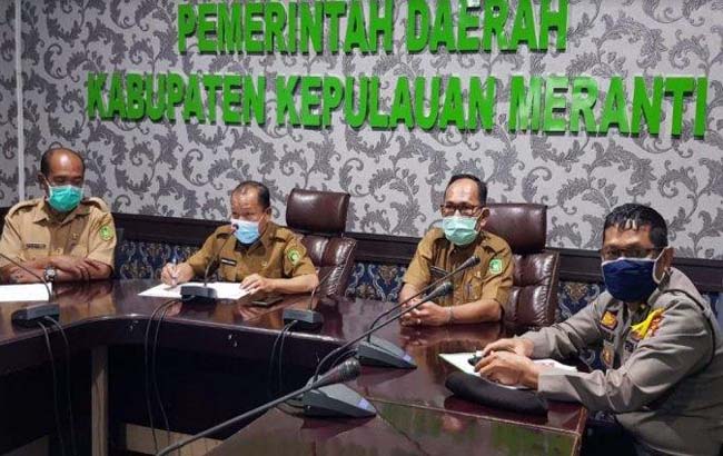   Pj Sekda Kepulauan Meranti Bambang Supriyanto saat melakukan teleconference beberapa waktu lalu. Bambang termasuk nama yang diusulkan untuk calon sekda definitif bersama Aready dan Kamsol 