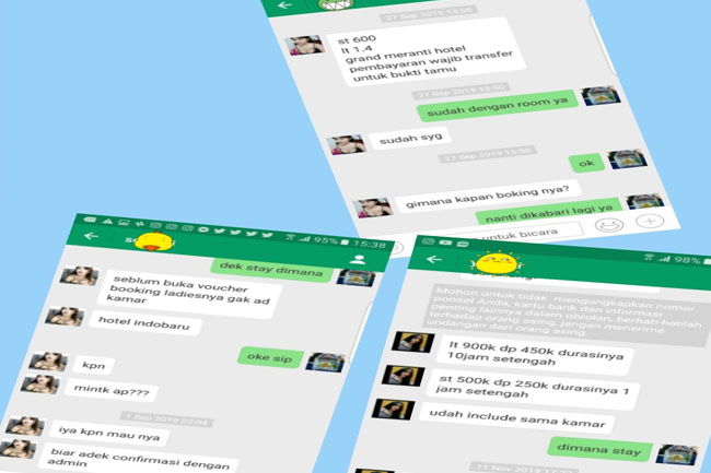 Bukti Chat dengan wanita penjaja cinta melalui MIChat.