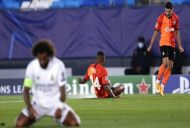 Real Madrid kalah dari Shakhtar Donetsk di Madrid. Foto: CNNIndonesia