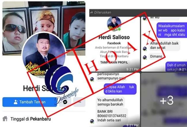 Waspada cloning Akun FB atas nama Plh Walikota Dumai.