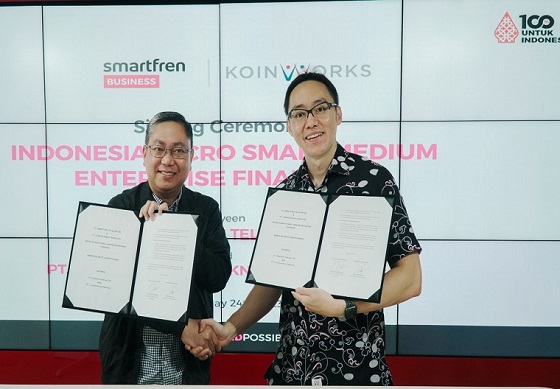 Group PT Smartfren Telecom Tbk, Smartfren Business bekerja sama dengan KoinWorks mengembangkan pembiayaan UMKM yang lebih murah. Adapun kerja sama ini merupakan langkah strategis untuk mempermudah UMKM Indonesia dalam mengakses solusi digital dan mengembangkan usahanya. 