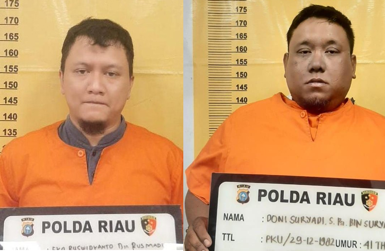 Eko Rudwidyanto dan Doni Suryadi tersangka kasus kredit fiktif Bank BUMN Cabang Bengkalis.