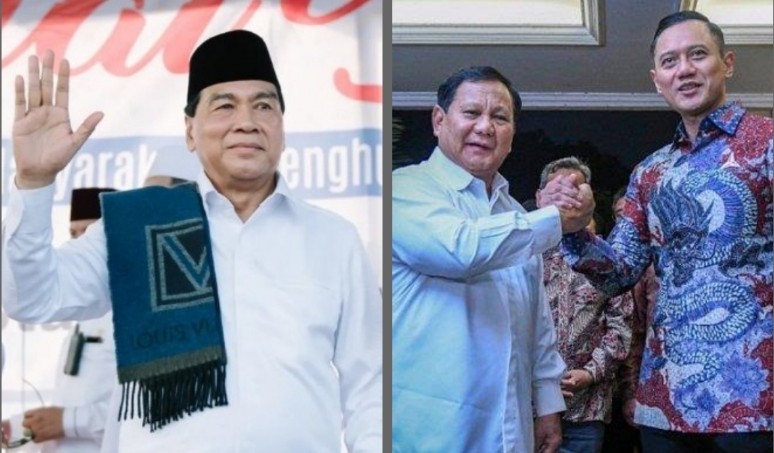 Achmad (kiri) politisi asal Riau dari Partai Demokrat siap memenangkan Prabowo Subianto (foto/int)
