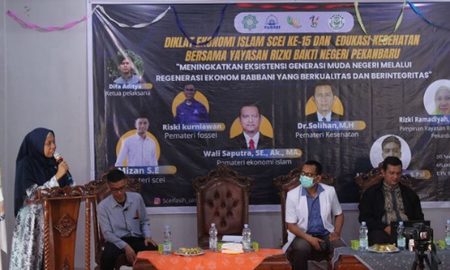 Kegiatan Goes to Campus Yayasan Rizki Bakti Negeri di Kampus UIN Suska Riau.(foto: diana/halloriau.com)