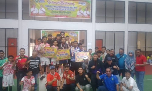 Para juara Kejurda Sepak Takraw Pelajar Dispora Riau.(foto: rahmat/halloriau.com)