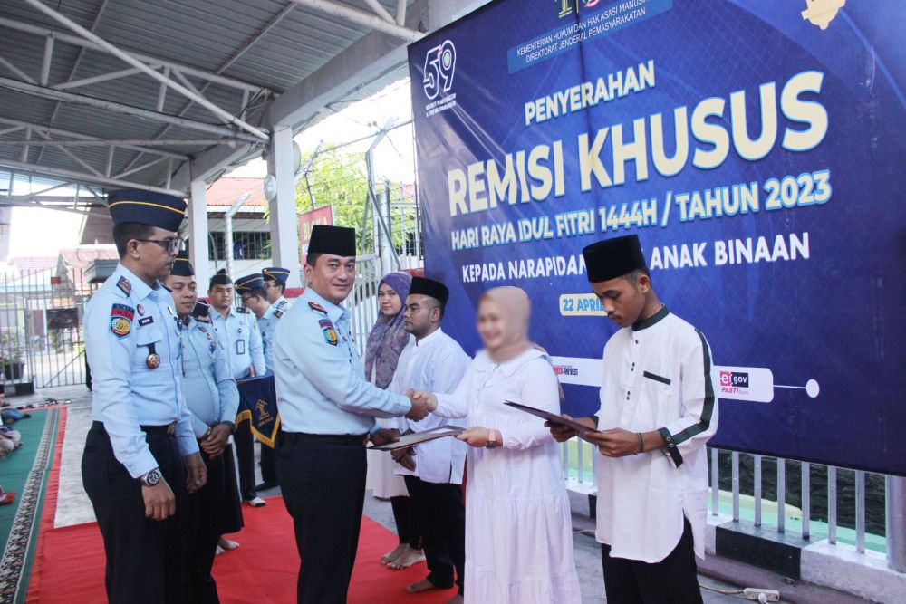 Pemberian remisi Idul Fitri untuk para Napi di Riau.(foto: mcr)