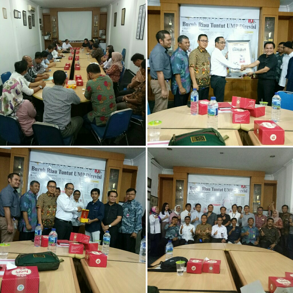 Foto kolase kunjungan SKK Migas ke kantor Metro Riau Group.