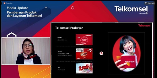 Tuty R Afriza, VP Prepaid Consumer Jawa dan Bali Nusra Telkomsel menjelaskan tentang produk baru Telkomsel Prabayar dalam acara temu media yang berlangsung secara virtual, Senin (5/7/2021).(Telkomsel)
