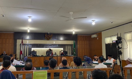 Sidang lanjutan kasus dugaan korupsi M Adil di PN Pekanbaru.(foto: bayu/halloriau.com)