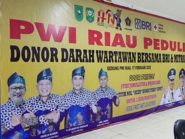 Persatuan Wartawan Indoensia Riau menggelar kegiatan Bakti Sosial Donor Darah Sempena Hari Pers Nasional dan HUT PWI ke-76 tahun 2022.