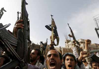 Ilustrasi Pemberontak Houhti di Yaman.